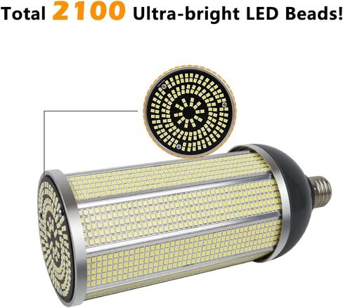 intpro 60W LED مصباح لمبة الذرة، 6000LM E26/E27 6000K 85V ~ 265V ضوء فائق السطوع للمساحة الداخلية الكبيرة، المرآب، ورشة عمل، مستودع، مصنع، الشرفة، الفناء الخلفي، شارع الخليج العالي في الهواء الطلق in Kuwait