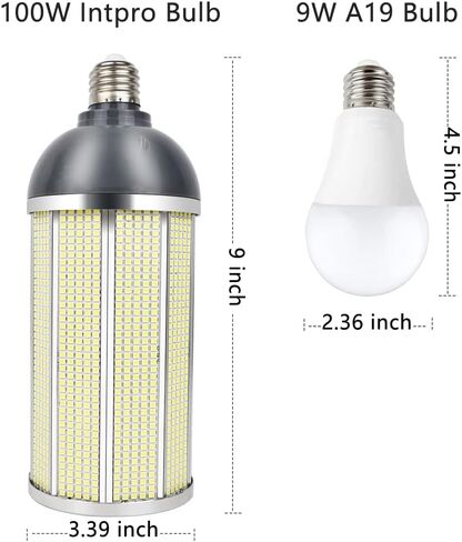 intpro 60W LED مصباح لمبة الذرة، 6000LM E26/E27 6000K 85V ~ 265V ضوء فائق السطوع للمساحة الداخلية الكبيرة، المرآب، ورشة عمل، مستودع، مصنع، الشرفة، الفناء الخلفي، شارع الخليج العالي في الهواء الطلق in Kuwait
