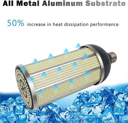intpro 60W LED مصباح لمبة الذرة، 6000LM E26/E27 6000K 85V ~ 265V ضوء فائق السطوع للمساحة الداخلية الكبيرة، المرآب، ورشة عمل، مستودع، مصنع، الشرفة، الفناء الخلفي، شارع الخليج العالي في الهواء الطلق in Kuwait