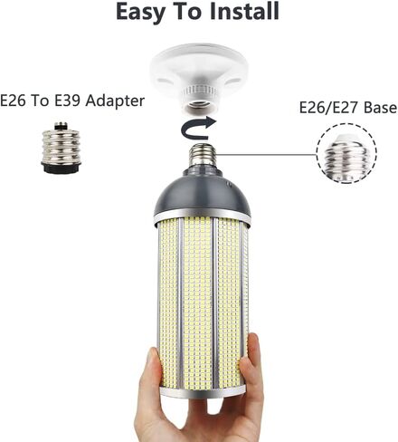 intpro 60W LED مصباح لمبة الذرة، 6000LM E26/E27 6000K 85V ~ 265V ضوء فائق السطوع للمساحة الداخلية الكبيرة، المرآب، ورشة عمل، مستودع، مصنع، الشرفة، الفناء الخلفي، شارع الخليج العالي في الهواء الطلق in Kuwait