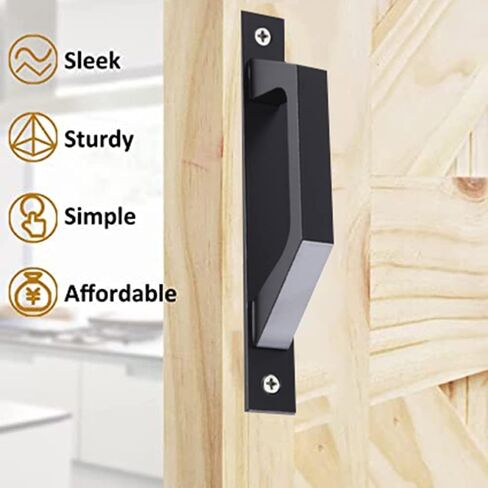 ALUWINDOORS 7.9 Inch Sliding Barn Door Handle Black 2 Pack Gate Handle Wooden Door Pull Handle for Sliding Barn Door Fence Garage Shed in Saudi Arabia