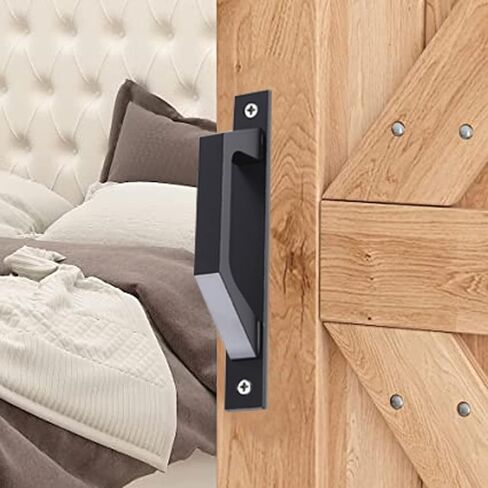 ALUWINDOORS 7.9 Inch Sliding Barn Door Handle Black 2 Pack Gate Handle Wooden Door Pull Handle for Sliding Barn Door Fence Garage Shed in Saudi Arabia