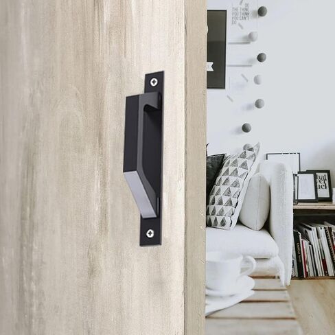 ALUWINDOORS 7.9 Inch Sliding Barn Door Handle Black 2 Pack Gate Handle Wooden Door Pull Handle for Sliding Barn Door Fence Garage Shed in Saudi Arabia