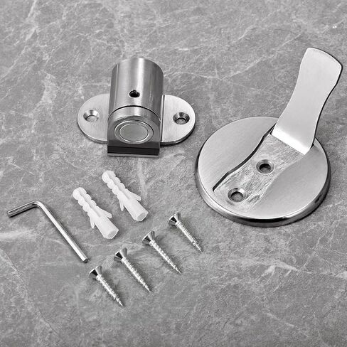 Black Floor Mount Door Stopper，Height-Adjustable Invisible Magnetic Door Stop,Door Catch/Stopper for Bottom of Door，Hold Your Door Open，with Adhesive No Drilling,for Home Office Bedroom in Kuwait