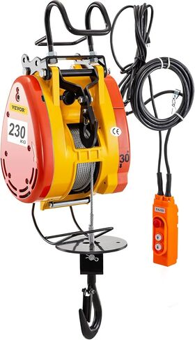 رافعة سلسلة كهربائية موفورن بسعة 230 كجم ونش كهربائي 507 رطل بطول 98 قدمًا / 30 مترًا حبل سلك فولاذي للتحكم عن بعد رافعة كهربائية علوية مع نظام بكرة 110 فولت مرحلة واحدة in Kuwait