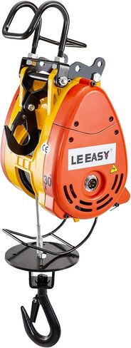 رافعة سلسلة كهربائية موفورن بسعة 230 كجم ونش كهربائي 507 رطل بطول 98 قدمًا / 30 مترًا حبل سلك فولاذي للتحكم عن بعد رافعة كهربائية علوية مع نظام بكرة 110 فولت مرحلة واحدة in Kuwait