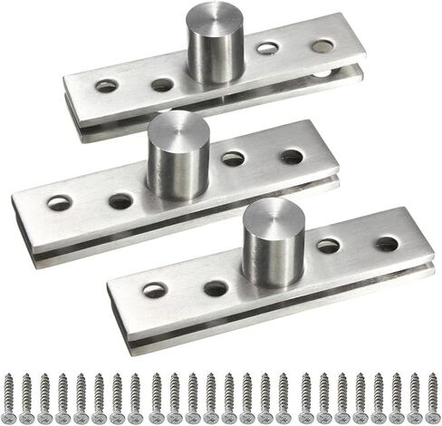 3 قطع مفصلات محورية دوارة من الفولاذ المقاوم للصدأ، مفصلات مخفية، مفصلات محورية للباب لأعلى وأسفل (مفصلة 360 درجة - 75 مم/3 بوصة) in Kuwait