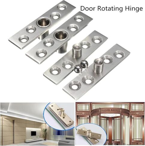 3 قطع مفصلات محورية دوارة من الفولاذ المقاوم للصدأ، مفصلات مخفية، مفصلات محورية للباب لأعلى وأسفل (مفصلة 360 درجة - 75 مم/3 بوصة) in Kuwait