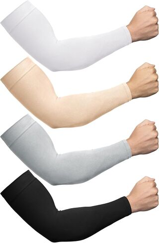 Foaincore 4 Pairs Plus Size Arm Sleeves Sun Sleeves Men Women UV Sun Protection Sleeves Oversized Cooling Compression Sleeves in Saudi Arabia