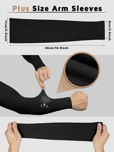 Foaincore 4 Pairs Plus Size Arm Sleeves Sun Sleeves Men Women UV Sun Protection Sleeves Oversized Cooling Compression Sleeves in Saudi Arabia