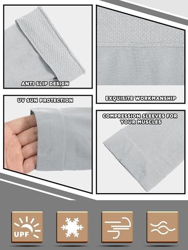 Foaincore 4 Pairs Plus Size Arm Sleeves Sun Sleeves Men Women UV Sun Protection Sleeves Oversized Cooling Compression Sleeves in Saudi Arabia