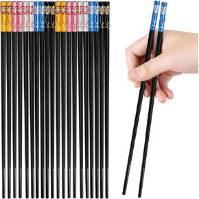 Chopsticks10 Pairs Reusable Fiberglass Chopsticks,Non-Slip Chopsticks,Lightweight Chop Sticks,Dishwasher Safe, Chinese style Japanese Food Cooking Chopsticks,9.5 inch Colorful