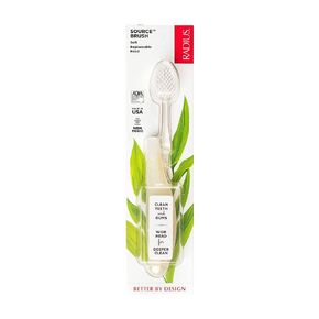 RADIUS Toothbrush Source Floss Brush BPA Free & ADA Accepted Improve Gum Health & Reduce Gum Issues - Soft - Hemp/Soda Pop Ecogrind/Coconut - Pack of 3