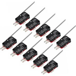SMGDA 10Pcs Micro Limit Switch Long Straight Hinge Lever Arm SPDT 3 Pin Snap Action Micro Switch Fit for Arduino 250V 16A V-153-1C25 in Saudi Arabia