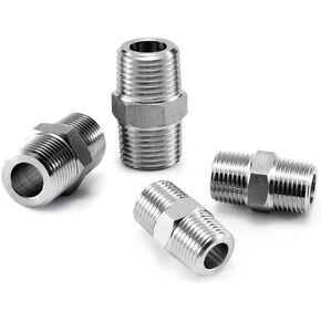 Beduan Stainless Reducer Hex Nipple 1/4" to 1/8" Male NPT Pipe Fitting for Water Air Gas Fuel (Pack of 2) in Saudi Arabia