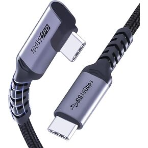 100W 1.5ft USB C Cable Right Angle, 2 Packs, 10Gbps Data Speed in Kuwait