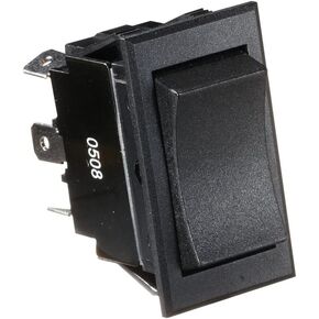 RV Designer S221, Rocker Switch, 20 Amp, 4 Terminals, Momentary On / Off / Momentary On, DPDT, Black, DC Electrical