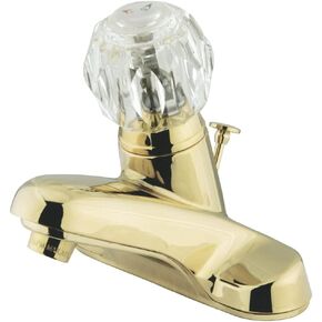Kingston Brass kb52 B Americana 10.16 سم صنبور مركزي بمقبض واحد من الأكريليك صنبور حوض نحاس أصفر مع تصريف in Kuwait