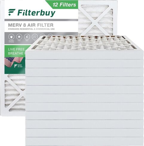 مرشح الهواء Filterbuy 18x18x2 MERV 8 Dust Defense (12 حزمة)، استبدال مرشحات هواء فرن HVAC AC المطوية (الحجم الفعلي: 17.75 × 17.75 × 1.75 بوصة) in Kuwait