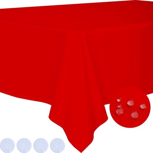 BYDOLL Table Cloth White 60x84 Inch Tablecloth for 6 Foot Rectangle Tables Outdoor Washable Wrinkle Free and Spillproof Polyester Tablecloth for Festival Camping Picnic Wedding Party Table Cover in Kuwait