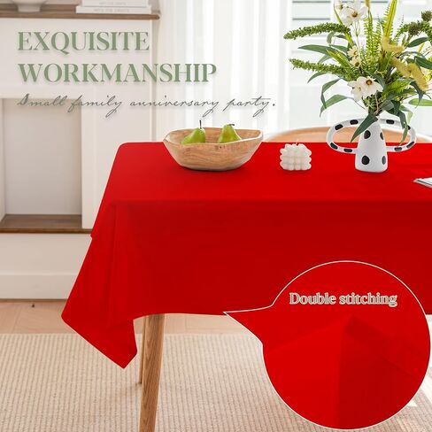 BYDOLL Table Cloth White 60x84 Inch Tablecloth for 6 Foot Rectangle Tables Outdoor Washable Wrinkle Free and Spillproof Polyester Tablecloth for Festival Camping Picnic Wedding Party Table Cover in Kuwait