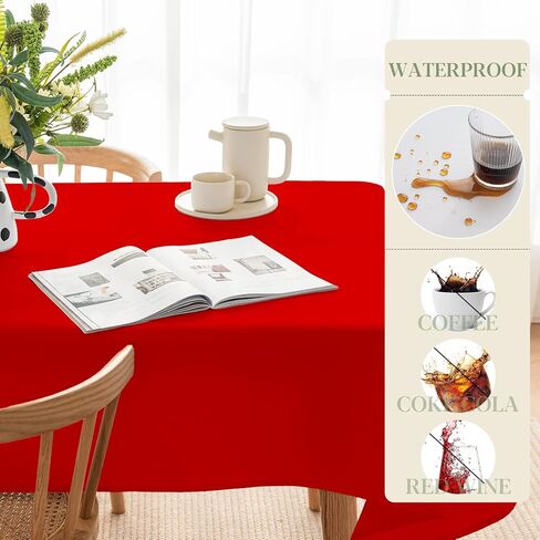 BYDOLL Table Cloth White 60x84 Inch Tablecloth for 6 Foot Rectangle Tables Outdoor Washable Wrinkle Free and Spillproof Polyester Tablecloth for Festival Camping Picnic Wedding Party Table Cover in Kuwait