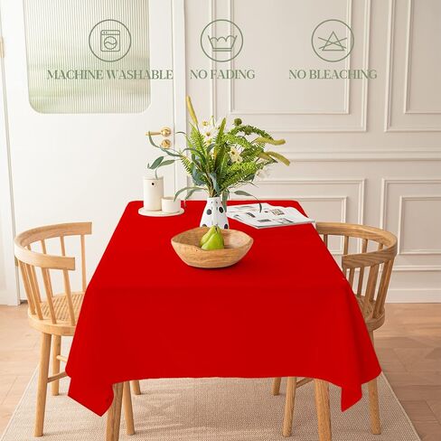 BYDOLL Table Cloth White 60x84 Inch Tablecloth for 6 Foot Rectangle Tables Outdoor Washable Wrinkle Free and Spillproof Polyester Tablecloth for Festival Camping Picnic Wedding Party Table Cover in Kuwait