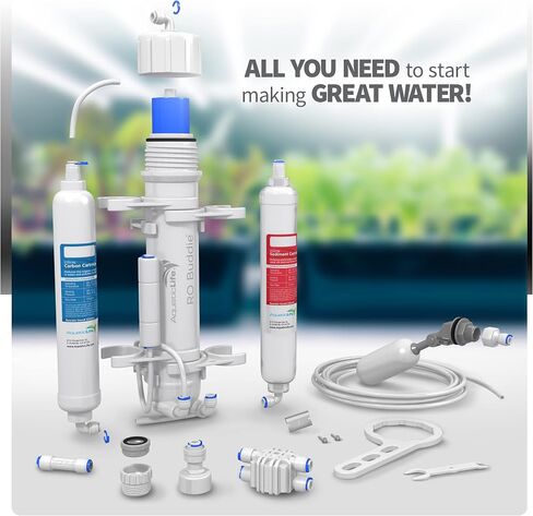 Aquatic Life RO Buddie 4-Stage Aquarium Water Filter System, Reverse Osmosis RO/DI Filtration Unit for Fish Tank, Fountains, and More, 50 GPD (Gallons Per Day) in Saudi Arabia