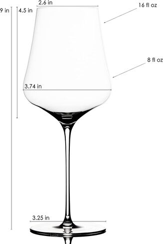 Gabriel-Glas StandArt Crystal Wine Glasses, Set of 2 with Gift Box - Premium, Universal Wine Glass for Red and White Wine - Dishwasher Safe, Lead-Free, 16 oz. in Saudi Arabia