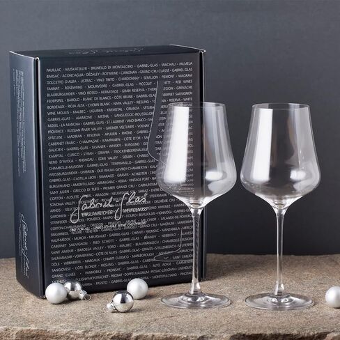 Gabriel-Glas StandArt Crystal Wine Glasses, Set of 2 with Gift Box - Premium, Universal Wine Glass for Red and White Wine - Dishwasher Safe, Lead-Free, 16 oz. in Saudi Arabia