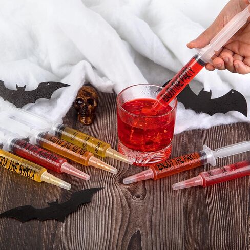 40 عبوة من محاقن جيلو، محاقن قابلة لإعادة الاستخدام سعة 59 مل لطلقات جيلو مع نص مضحك، حاويات جيل شوت لهدايا حفلات عيد القديسين، حفلة توديع العزوبية عيد الشكر (مع 2 فرشاة تنظيف) in Kuwait