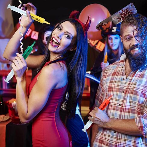 40 عبوة من محاقن جيلو، محاقن قابلة لإعادة الاستخدام سعة 59 مل لطلقات جيلو مع نص مضحك، حاويات جيل شوت لهدايا حفلات عيد القديسين، حفلة توديع العزوبية عيد الشكر (مع 2 فرشاة تنظيف) in Kuwait
