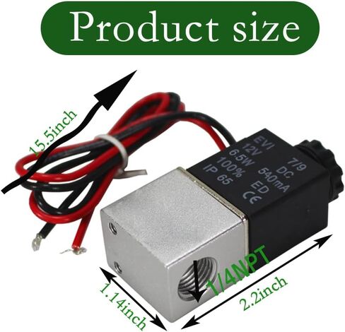 2 Way Normally Closed DC 12V AOPANDA Electric Solenoid Air Valve 1/8" NPT in Saudi Arabia