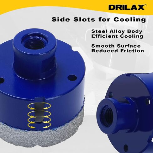 3 بوصة الماس الأساسية ثقب ثقب ثقب المنشار الخرسانة الرخام الجرانيت الكوارتز بورسلين كونترتوب بلاط السيراميك الطوب البراز مع 5/8 بوصة-11 خيط in Kuwait