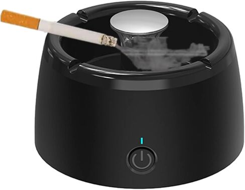 منفضة سجائر متعددة الوظائف بدون دخان قابلة لإعادة الشحن USB للمنزل / الخارجي / المكتب / السيارة (أسود / أسود) .. in Kuwait