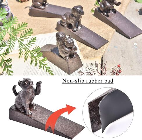 Sungmor Portable Door Stopper Wedge | 21.6" Tall Lovely Cat Door Holder | Cast Iron Heavy Duty Animal Statue Door Stops with Handle | Antique Style Decorative Ornaments for Home or Yard in Saudi Arabia