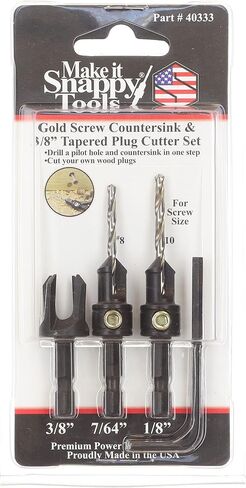 Snappy Tools Quick-Change 2-Pc. Countersink Drill Bit Set with 3/8 Plug Cutter. Proudly Made in The USA. in Saudi Arabia