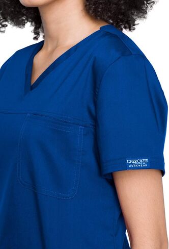 Cherokee Women V Neck Scrub Top with Operation Room Friendly Design and Chest Pocket WW657 in Saudi Arabia