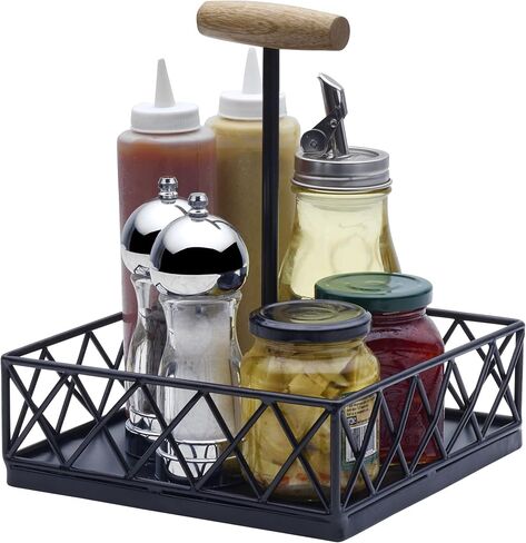 علبة تخزين بهارات المزرعة Gourmet Basics من Mikasa Lattice Farm، مقاس 10.75 بوصة، باللون الأسود in Kuwait