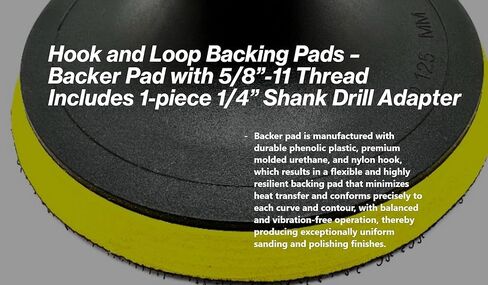 Pro-Graad 7" Hook and Loop Backing Plate for Sanding, Polishing Buffering Pads, Backer Pad with 5/8"-11 (5/8 inch TPI), 7 inch Backup Pad for Angle Grinder Drill Polisher Buffer – with Drill Adapter in Kuwait