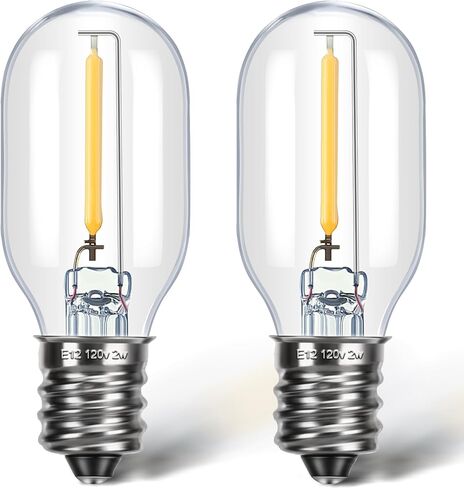 Meonum 2 Pcs Replacement LED Bulbs Compatible with Conair Makeup Mirror, E12 Candelabra Base T20 Light Bulbs, 2W 120V Replacement Bulbs Compatible with Conair Lighted Makeup Mirror (Clear) in Saudi Arabia