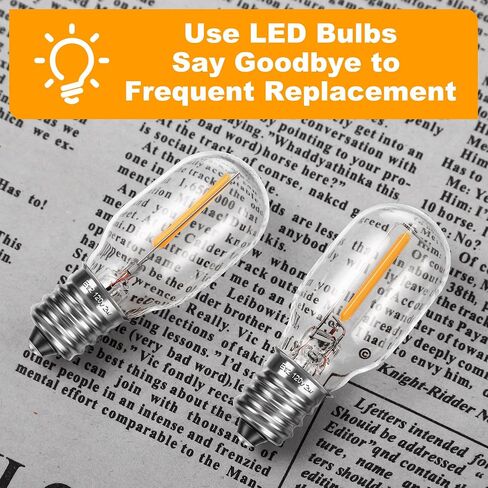 Meonum 2 Pcs Replacement LED Bulbs Compatible with Conair Makeup Mirror, E12 Candelabra Base T20 Light Bulbs, 2W 120V Replacement Bulbs Compatible with Conair Lighted Makeup Mirror (Clear) in Saudi Arabia