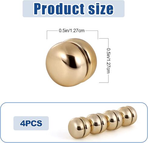 4 قطع مغناطيس للحجاب، دبابيس مغناطيس حجاب قوية، مغناطيس وشاح متعدد الاستخدام للنساء والفتيات والأطفال، مغناطيس وشاح للحجاب (ذهبي) in Kuwait