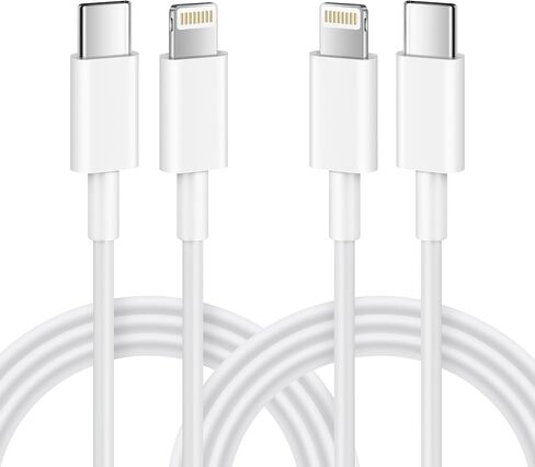 شاحن سريع Stufoggi USB C إلى Lightning بطول 6.6 قدم [معتمد من Apple MFi Cxertified]، 2 حزمة من سلك شحن Apple Type C إلى Lightning لهاتف iPhone 14 13 12 11 Mini/Pro Max/XS Max/XS/XR/iPhone 8/Plus in Kuwait