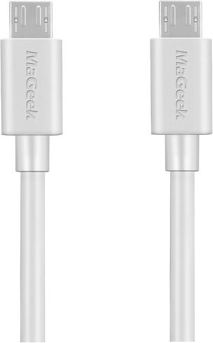 كابل MaGeek بطول 10 أقدام / 3.0 متر ممتاز طويل للغاية Micro USB عالي السرعة USB 2.0 A ذكر إلى Micro B لهواتف Samsung وHTC وSony وMotorola وLG وGoogle وNokia والمزيد (أبيض) in Kuwait