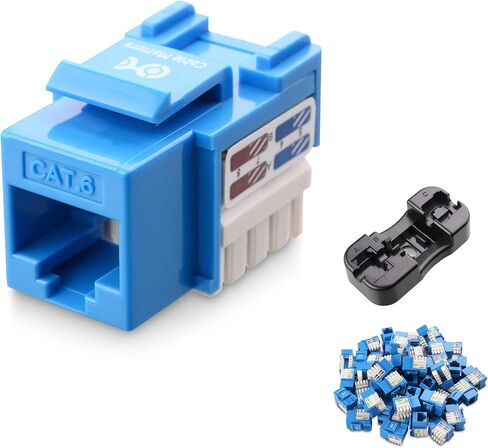 Cable Matters [UL Listed] 50-Pack 10Gbps Cat6 Keystone Jacks, White in Saudi Arabia