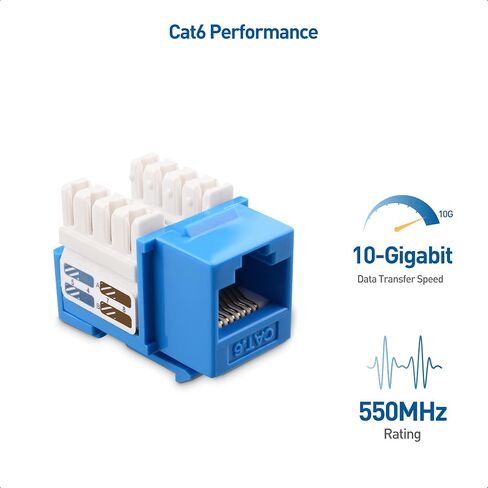 Cable Matters [UL Listed] 50-Pack 10Gbps Cat6 Keystone Jacks, White in Saudi Arabia