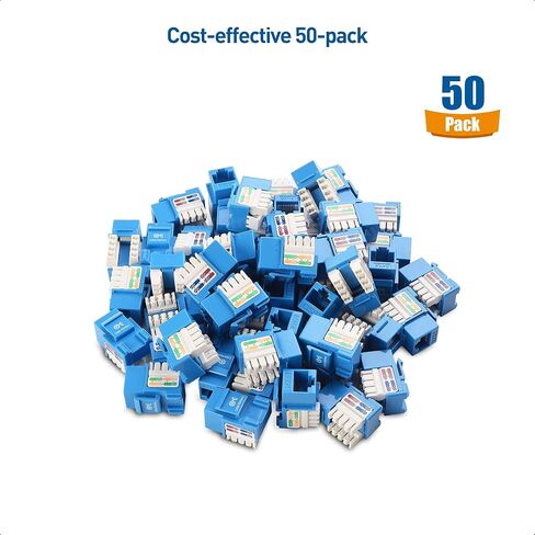Cable Matters [UL Listed] 50-Pack 10Gbps Cat6 Keystone Jacks, White in Saudi Arabia