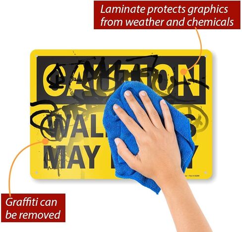 SmartSign - S-9850-AL-14 "Caution - Walkways May Be Icy" Sign | 10" x 14" Aluminum in Saudi Arabia