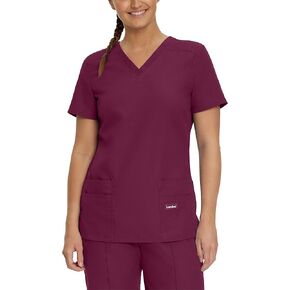 Landau Essentials Tailored Fit 4-Pocket V-Neck Scrub Top for Women 8111 in Kuwait